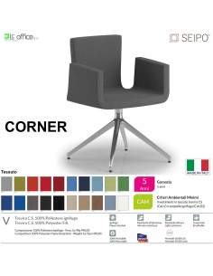CORNER CR0014 Poltrona girevole Base piramidale in alluminio tessuto V