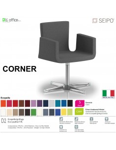 CORNER CR0013 Poltrona girevole ed elevabile Poltrona a gas ecopelle D2 SEIPO