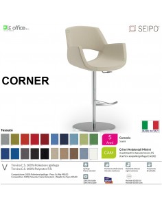 CORNER CR0039 Sgabello girevole a gas tessuto V