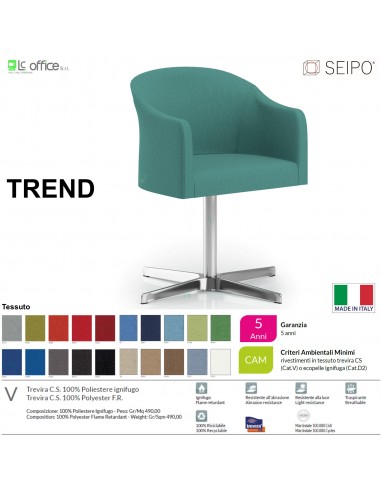 TREND TR0003 Poltrona girevole ed elevabile Poltrona a gas tessuto V