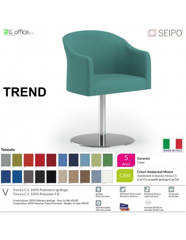 TREND TR0004 Poltrona autoallineante Base zavorrata tonda tessuto V
