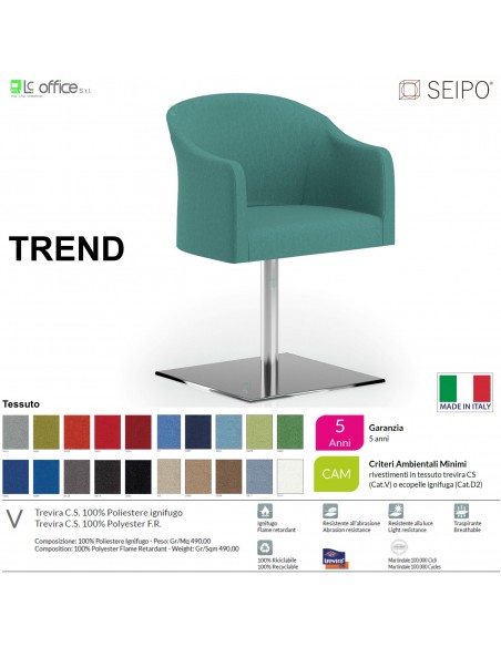 TREND TR0005 Poltrona autoallineante Base zavorrata QUADRA tessuto V