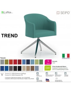 TREND TR0006 Poltrona girevole Base piramidale in alluminio tessuto V Class 1 IM