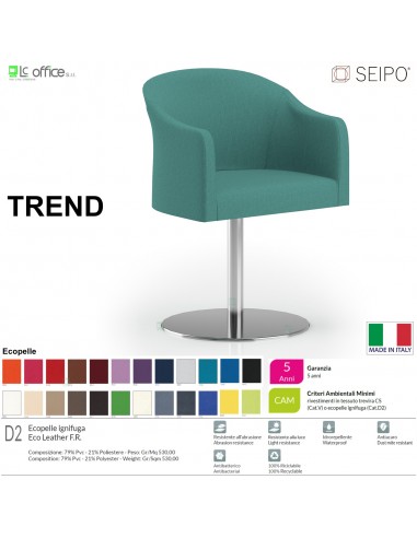 TREND TR0004 Poltrona autoallineante Base zavorrata tonda ecopelle D2 SEIPO