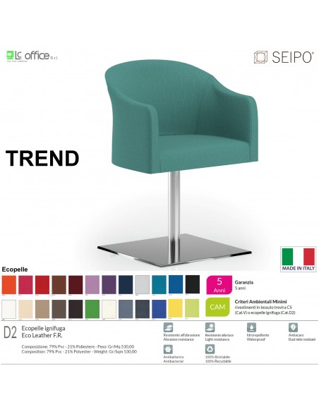 TREND TR0005 Poltrona autoallineante Base zavorrata quadra ecopelle D2 SEIPO
