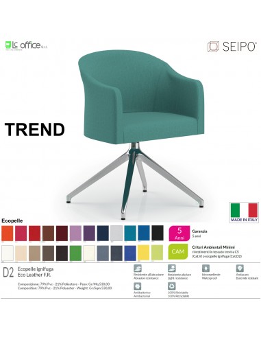 TREND TR0006 Poltrona autoallineante Base zavorrata quadra ecopelle D2 SEIPO