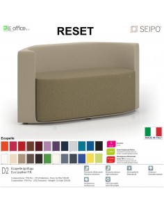 RESET RS0002 Divano 2 posti Piedini cromati autolivelanti SEIPO Ecopelle D2