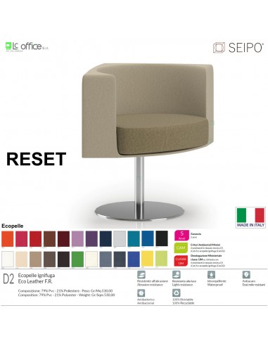 RESET RS0004 Poltrona autoallineante Base zavorrata tonda SEIPO Ecopelle D2
