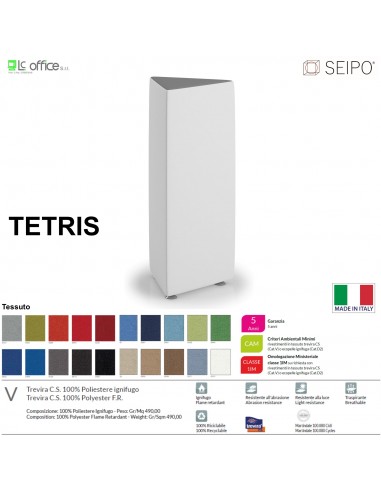TETRIS TE0001 Elemento attesa centrale tre vie alto imbottito Base piedini cromati SEIPO Tessuto V
