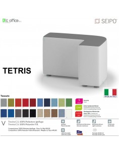 POUF TETRIS TE0011 Elemento singolo 75*50 Angolo esterno curvo Sx  SEIPO Tessuto V