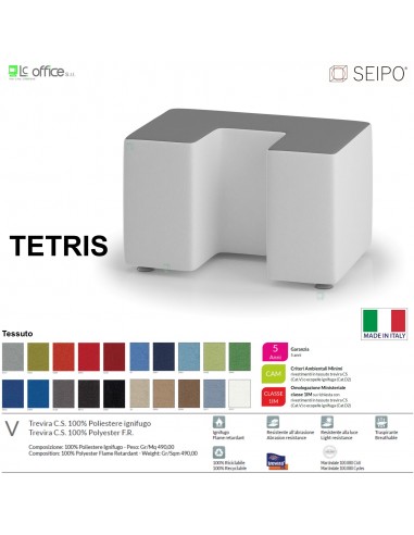 POUF TETRIS TE0012 Elemento singolo 75*50 ad “U” SEIPO Tessuto V