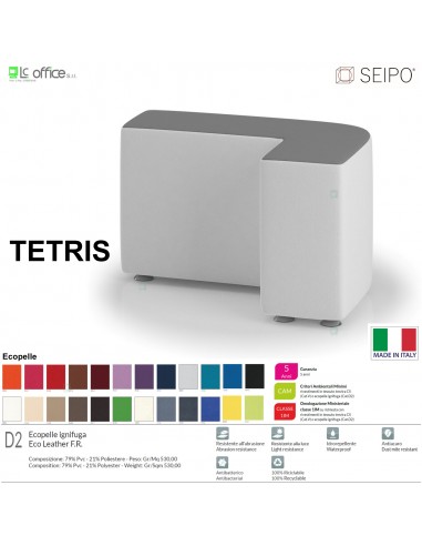 TETRIS TE0011 Elemento singolo 75*50 Angolo esterno curvo sx SEIPO Ecopelle D2