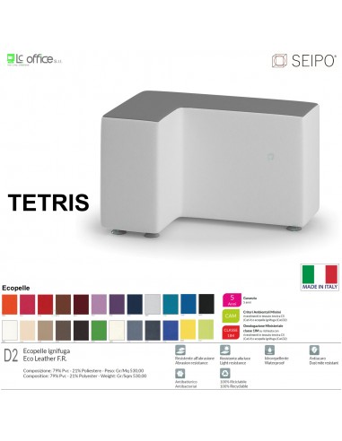 TETRIS TE0008 Elemento singolo 75*50 Angolo retto Dx SEIPO Ecopelle D2