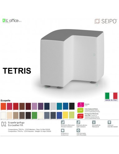 TETRIS TE0007 Angolo esterno curvo Elemento singolo 50*50 SEIPO Ecopelle D2