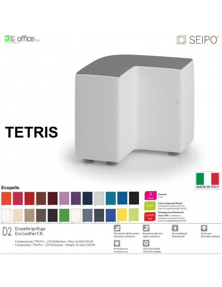 TETRIS TE0007 Angolo esterno curvo Elemento singolo 50*50 SEIPO Ecopelle D2
