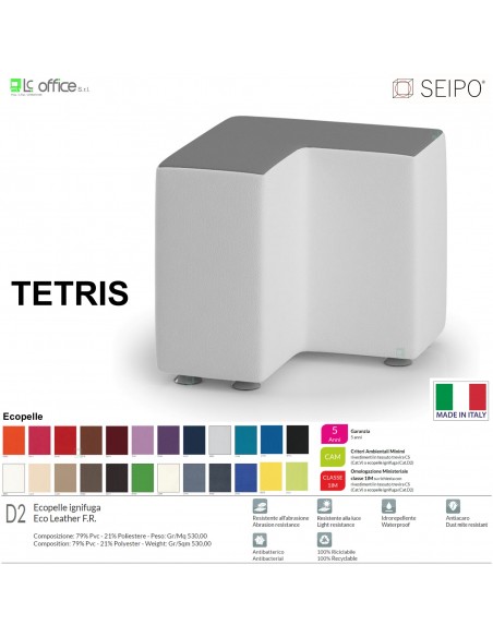 TETRIS TE0006 Elemento singolo 50*50 Angolo esterno retto SEIPO Ecopelle D2