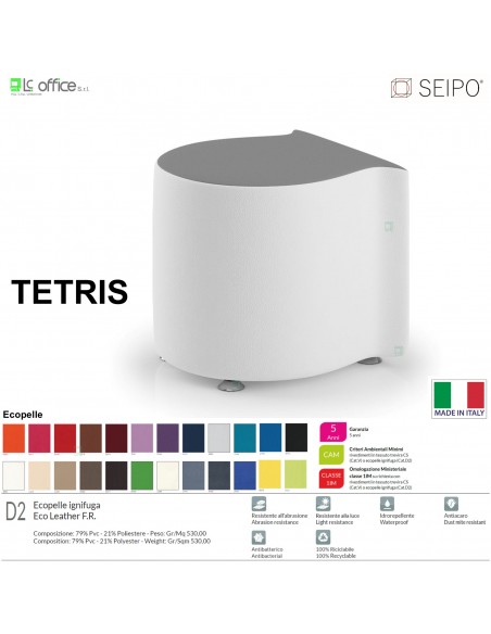 TETRIS TE0005 Elemento seduta POUF SEIPO Ecopelle D2