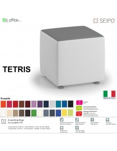 POUF TETRIS TE0004 Elemento centrale quattro vie basso SEIPO Ecopelle D2