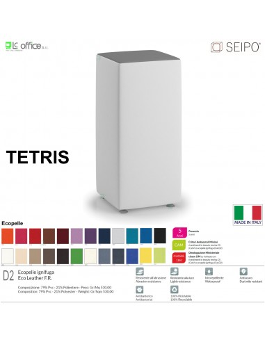 POUF TETRIS TE0003 Elemento centrale quattro vie ALTO SEIPO Ecopelle D2