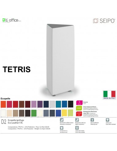 POUF TETRIS TE0001 Elemento centrale tre vie ALTO SEIPO Ecopelle D2