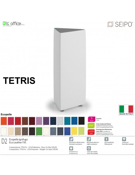 POUF TETRIS TE0001 Elemento centrale tre vie ALTO SEIPO Ecopelle D2