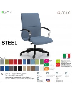 STEEL S0112 Poltrona semidirezionale Gas oscillante "B" imbottita Base 5 razze con ruote SEIPO Tessuto V