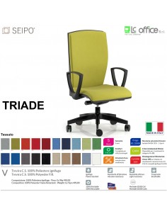 TRIADE TD0046 Poltrona schienale alto braccioli Movimento sincro con traslatore Z Base 5 razze nylon SEIPO Tessuto V