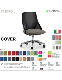 COVER CV0007 Poltrona direzionale schienale basso rete oscilante K Black Version Seipo Tessuto V CLASS 1IM