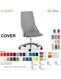 COVER CV0015 Poltrona direzionale schienale rete oscilante K Version BIANCA Seipo ECOPELLE D2 CLASS 1IM