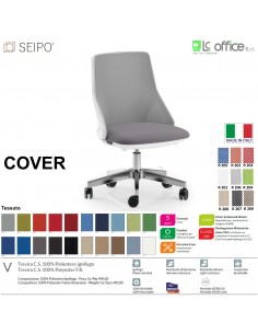 COVER CV0017 Poltrona direzionale schienale basso rete oscilante K Version BIANCA Seipo Tessuto V CLASS 1IM