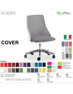 COVER CV0017 Poltrona direzionale schienale BASSO rete oscilante K Version BIANCA Seipo ECOPELLE D2 CLASS 1IM