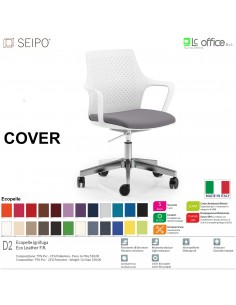 COVER CV0018 Poltrona operative polipropilene braccioli fissi movimento gas “A” Version BIANCA Seipo ECOPELLE D2 CLASS 1IM