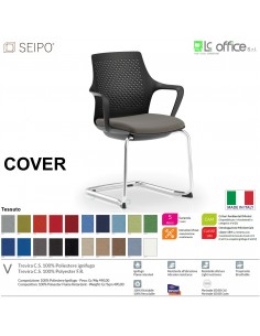 COVER CV0008 Poltrona operative polipropilene braccioli movimento gas “A” Black Seipo ECOPELLE D2 CLASS 1IM
