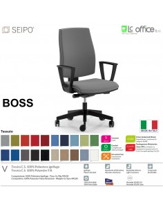BOSS BS0006 poltrona direzionale schienale imbottito braccioli fissi movimenti Z tessuto V SEIPO