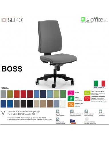 BOSS BS0009 poltrona direzionale schienale imbottito movimenti R4 tessuto V SEIPO