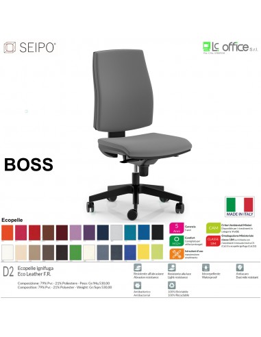 BOSS BS0009 poltrona direzionale schienale imbottito movimenti R4 ECOPELLE D2 SEIPO