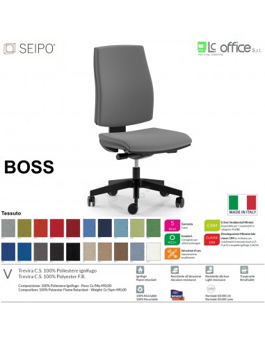 BOSS BS0010 poltrona operative schienale imbottito movimenti Z ECOPELLE D2 SEIPO