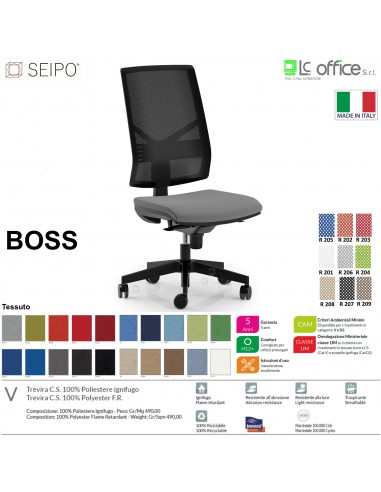 BOSS BS0029 poltrona direzionale schienale rete movimenti R4 tessuto V SEIPO