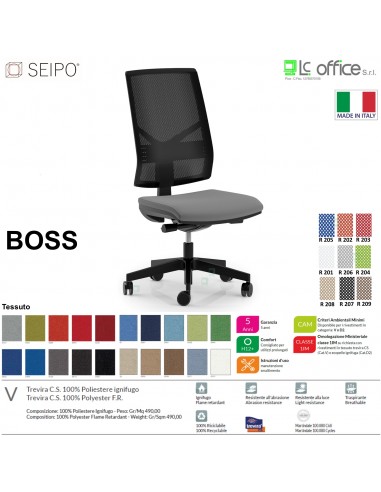 BOSS BS0030 poltrona direzionale schienale rete movimenti Z tessuto V SEIPO
