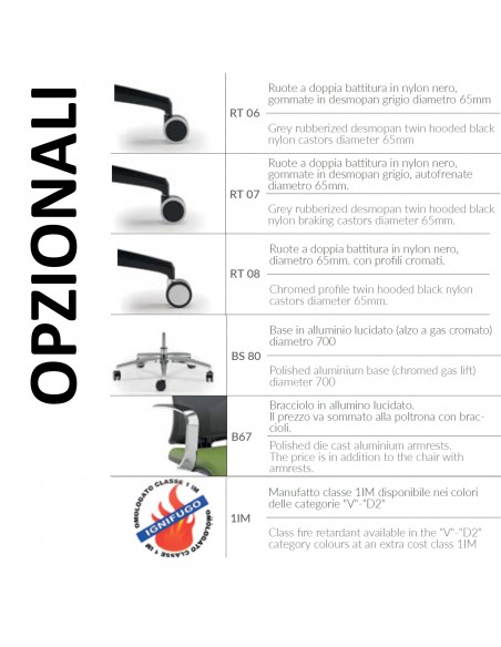 Opzionali Poltrone direzionale MIX 2 seipo