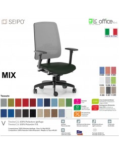 MIX MX0010 poltrona direzionale schienale rete braccioli Movimento R4 Base 5 razze Seipo Type 2 Tessuto V CLASS 1IM