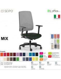 MIX MX0012 poltrona direzionale schienale rete braccioli Movimento F Seipo ecopelle D2 CLASS 1IM