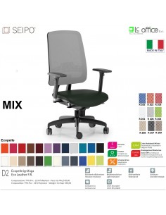 MIX MX0010 poltrona direzionale schienale rete braccioli Movimento R4 Seipo ecopelle D2  CLASS 1IM
