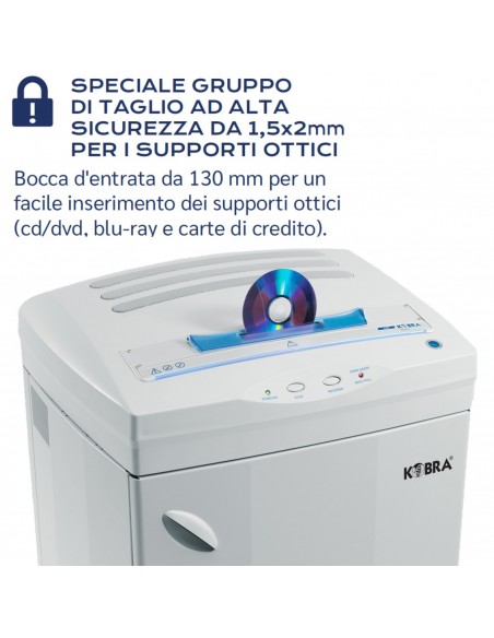 Distruggi Documenti Kobra Hs OM (Optical Media) - 99.585 gruppo di taglio ad alta sicurezza