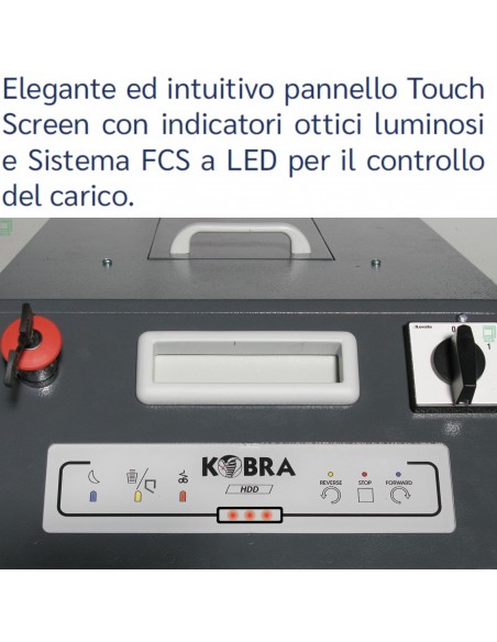 Distruggi Documenti Kobra HDD LMS - 99.945 + Log Management System elegante pannello touch screen