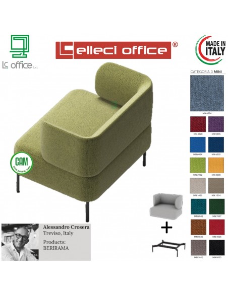 BERIRAMA poltrona 1 posto con schienale e braccioli corti