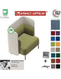 BERIRAMA poltrona con schienale e braccioli corti con parete posteriore H100