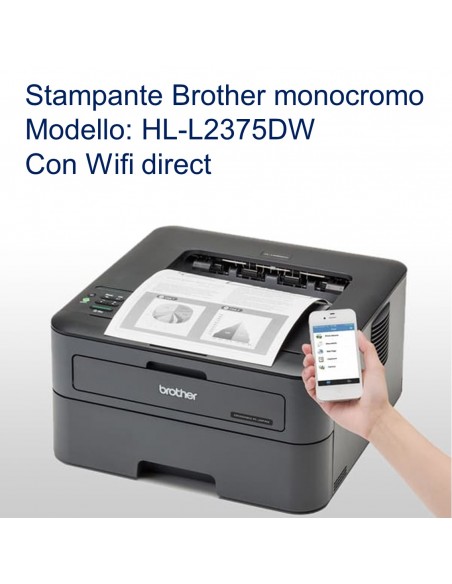Stampante Brother HL-L2375DW con Wifi direct