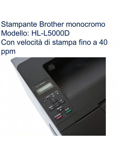 Stampante monocromo Brother HL-L5000D con velocità di stampa fino a 40 ppm