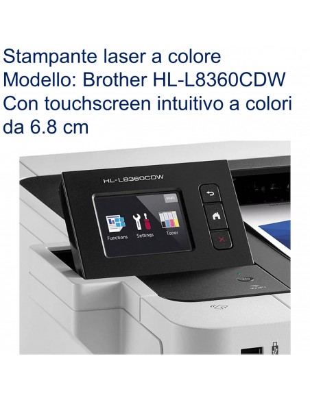 Brother HL-L8360CDW stampante laser a colore con touchscreen intuitivo da 6,8 cm